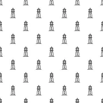 Lighthouse icon seamless geometric pattern background Stock Illustration
