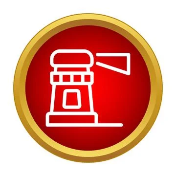 Lighthouse icon showing navigation and guidance signal Stock Illustration