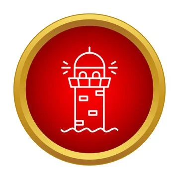 Lighthouse icon symbolizing navigation, guidance, and safety at sea Stock Illustration