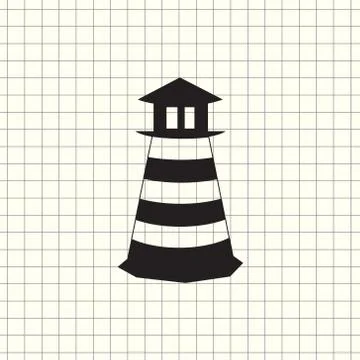 Lighthouse icon. Vector concept illustration for design. Stock Illustration