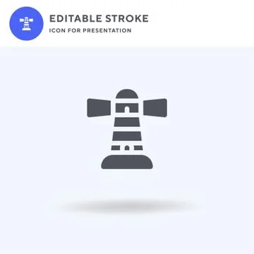 Lighthouse icon vector, filled flat sign, solid pictogram isolated on white,  Stock Illustration