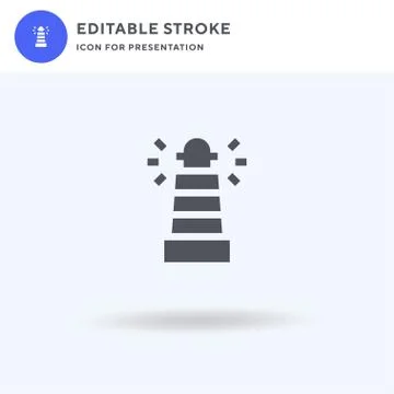 Lighthouse icon vector, filled flat sign, solid pictogram isolated on white,  Illustrazione stock