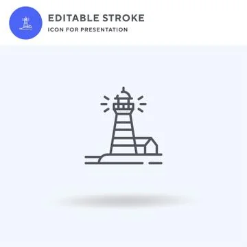 Lighthouse icon vector, filled flat sign, solid pictogram isolated on white,  イラスト素材
