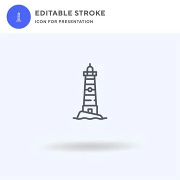 Lighthouse icon vector, filled flat sign, solid pictogram isolated on white Stock Illustration