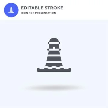 Lighthouse icon vector, filled flat sign, solid pictogram isolated on white 스톡 일러스트