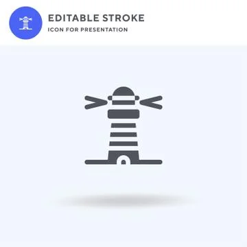 Lighthouse icon vector, filled flat sign, solid pictogram isolated on white Illustrazione stock