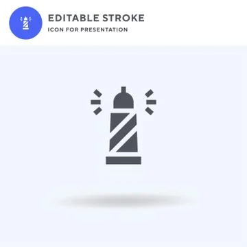 Lighthouse icon vector, filled flat sign, solid pictogram isolated on white Stock Illustration