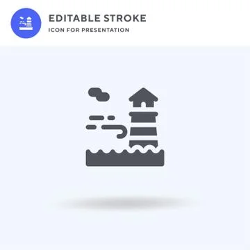 Lighthouse icon vector, filled flat sign, solid pictogram isolated on white Illustrazione stock