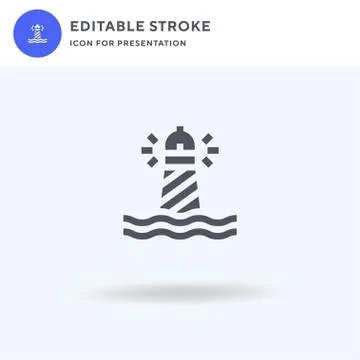 Lighthouse icon vector, filled flat sign, solid pictogram isolated on white Illustrazione stock