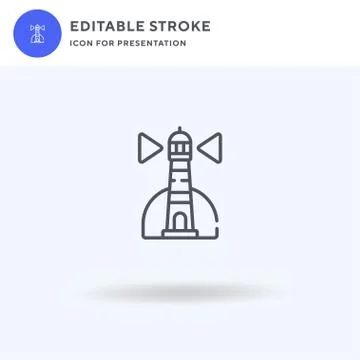 Lighthouse icon vector, filled flat sign, solid pictogram isolated on white Stock Illustration