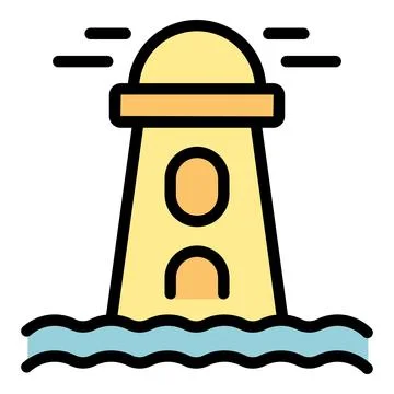 Lighthouse icon vector flat Stock Illustration