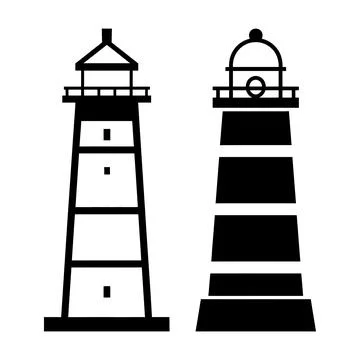 Lighthouse Icons Set Vector Collection Stock Illustration