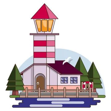 Lighthouse. Stock Illustration
