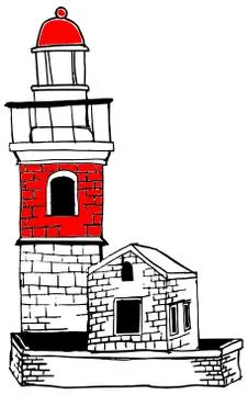 Lighthouse illustration red Illustrazione stock