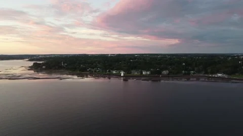 Lighthouse on an Island Stock Footage 162599498