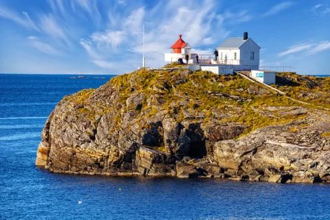 Lighthouse on island Stock Photos