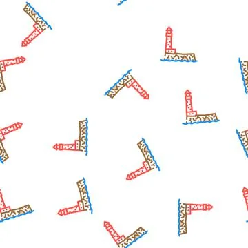 Lighthouse island vector seamless pattern 스톡 일러스트