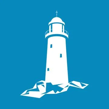 Lighthouse Isolated on Blue Stock-Illustration