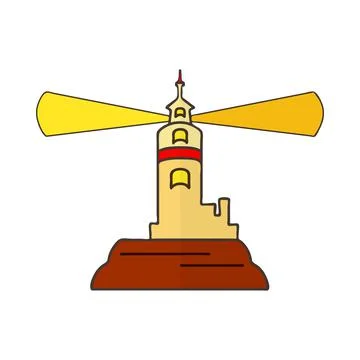 Lighthouse isolated on white background. Stock Illustration