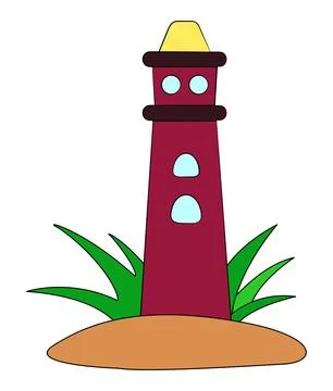 Lighthouse isolated on white background Stock Illustration