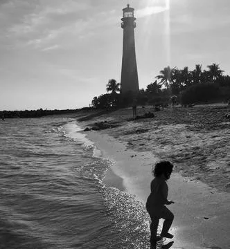 Lighthouse in Key Biscayne, FL Stock Photos