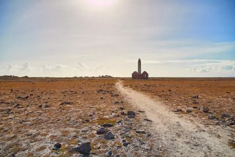 The lighthouse, Klein Curacao 스톡 사진