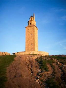 A lighthouse in la coruna, spain 库存照片