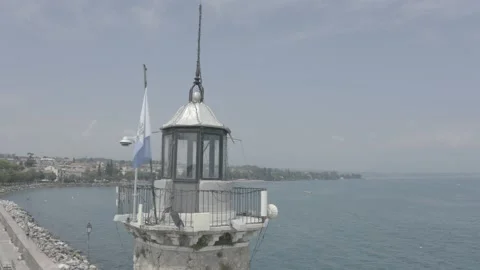 Lighthouse on the lake Stock Footage 149773173