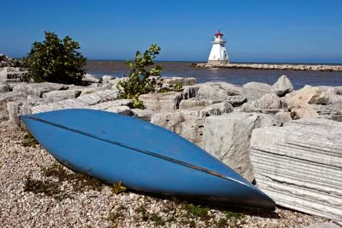 Lighthouse on Lake Huron Stock Photos