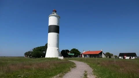 The lighthouse Långe Jan is located on Öland in Sweden. Stock Footage 219550132