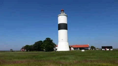 The lighthouse Långe Jan is located on Öland in Sweden. Stock Footage 219550453