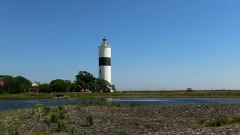 The lighthouse Långe Jan is located on Öland in Sweden. Video stock 219550891