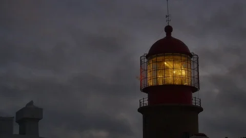 Lighthouse Lantern Portugal Stock Footage 96989869