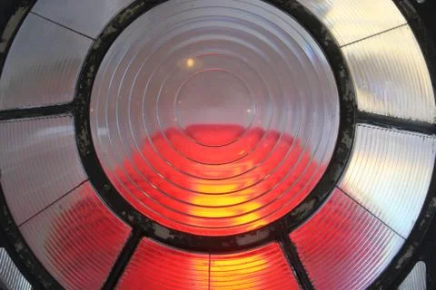 Lighthouse lens with light Stock Photos