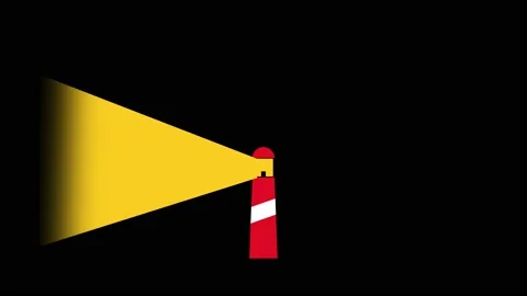 Lighthouse light beam dark animation. Looping motion graphic. Small Stock Footage 149086844