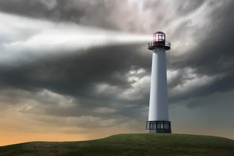 Lighthouse light beam Stock Photos