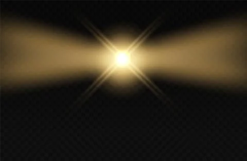 Lighthouse. Light blink effect. Lamp fog night beams. Illustrazione stock