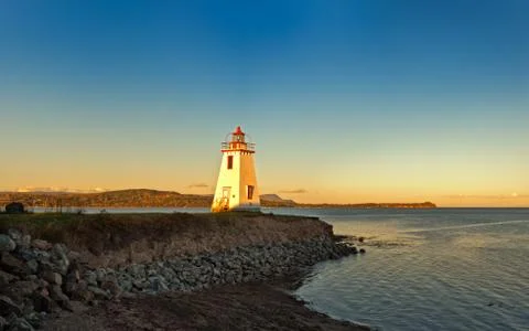 Lighthouse in the light of an new day Stock Photos
