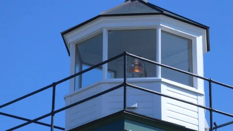 Lighthouse Light with Seagull Flying in Background 4K 動画素材 128231914