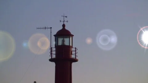 Lighthouse lighted at sunset  Video stock 125238