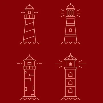 Lighthouse, lighthouse icon, original, designer lighthouse icon set. Vector Ilustración de archivo