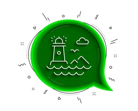 Lighthouse line icon. Beacon tower sign. Searchlight. Vector Stock Illustration