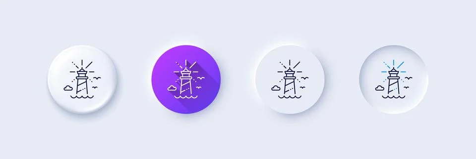 Lighthouse line icon. Beacon tower sign. Searchlight. Line icons. Vector Stock Illustration