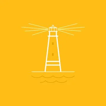 Lighthouse, Line Style Design 스톡 일러스트
