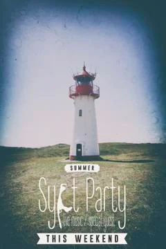 Lighthouse List West, Ellenbogen, Sylt, Schleswig-Holstein, Germany Stock Illustration