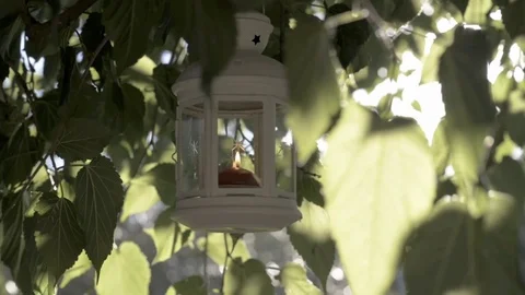 Lighthouse lit in the garden Video stock 78175469