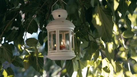 Lighthouse lit in the garden Stock Footage 78175612