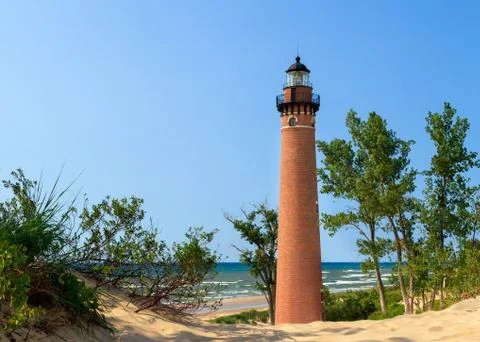 LIghthouse at Little Sable Point Stock Photos