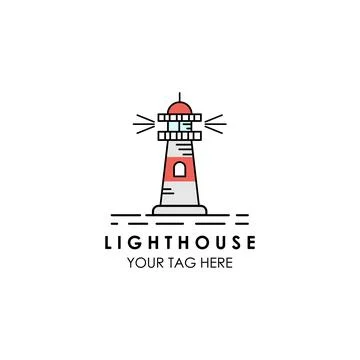 Lighthouse logo color vector illustration design Stock Illustration