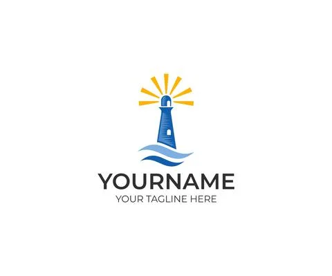 Lighthouse logo design Stock Illustration